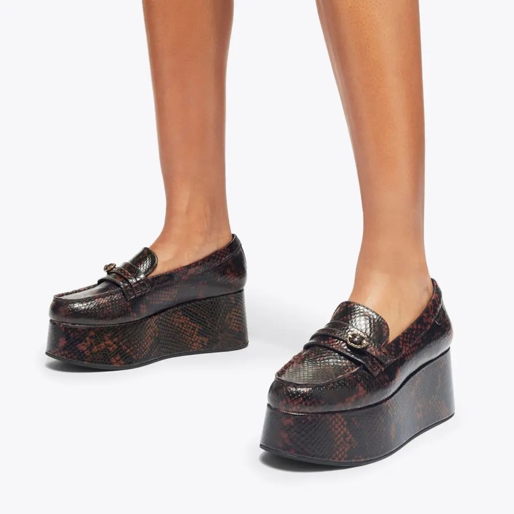 Kurt Geiger Women's Mayfair Flatform-heel Leather Loafers (SEE DESCRIPTION)